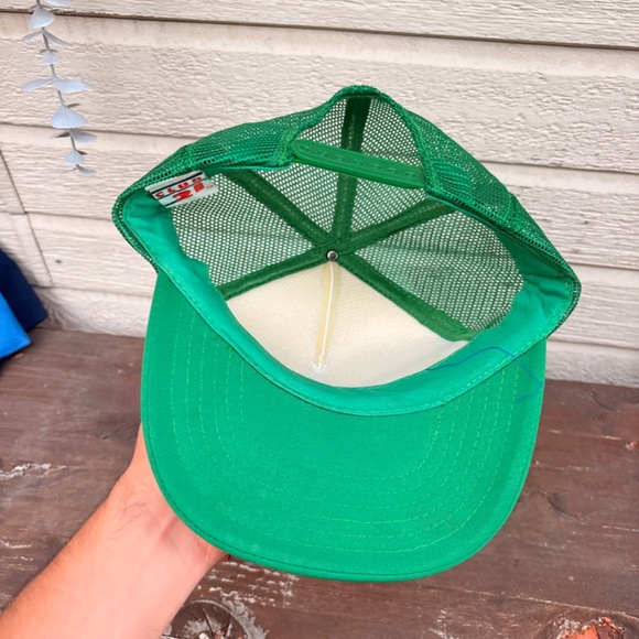 Vintage HOLE IN ONE golf club 1989 emerabld green trucker hat snapback - Picture 6 of 6
